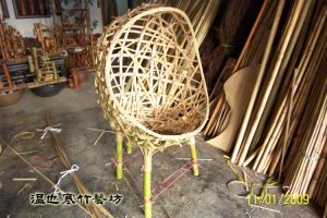 五腳竹編椅09